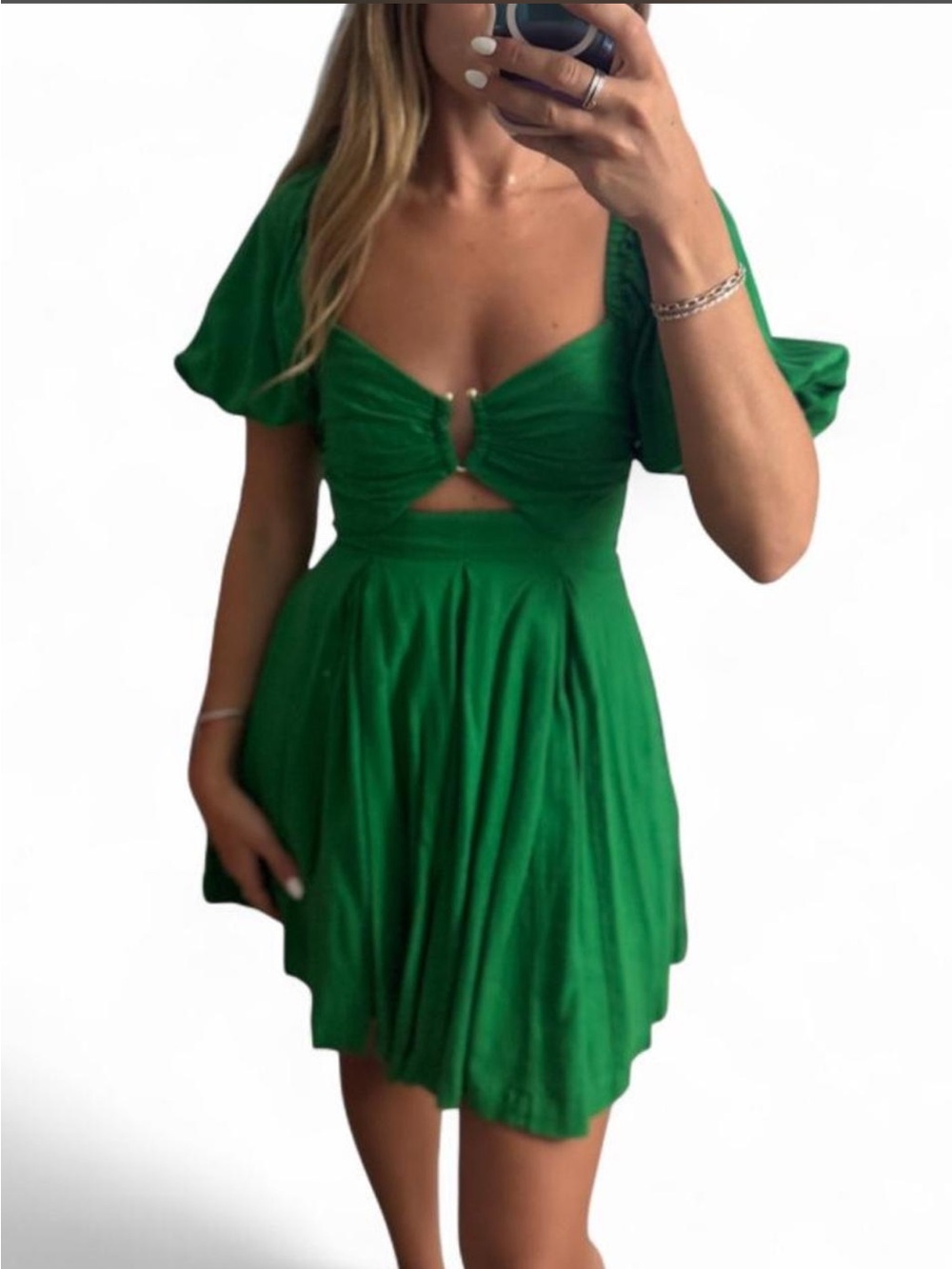 House of Harlow 1960 Emerald Green Cutout Mini Dress